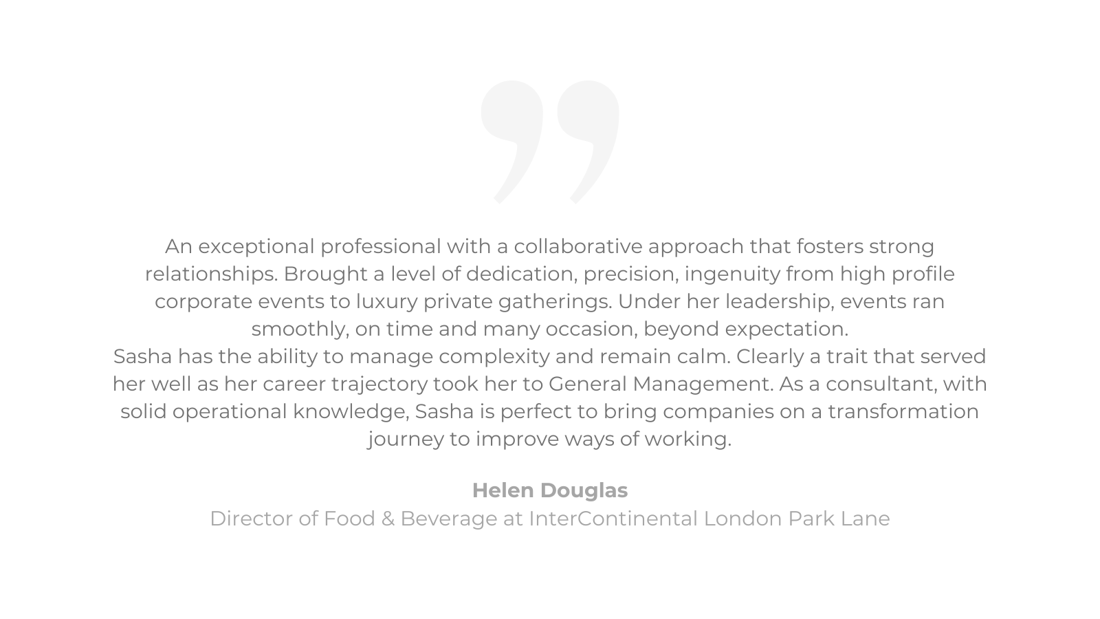 Sasha Spruyt Testimonials